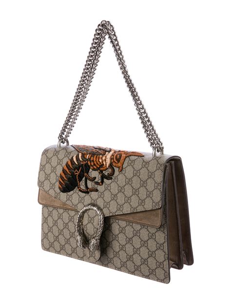 gucci purse with bumble bee|Gucci shoulder bag beige.